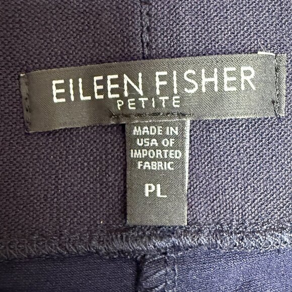 EUC Women's EILEEN FISHER Straight Leg Crepe Pull-On Pant Navy | Size PL - Picture 5 of 8